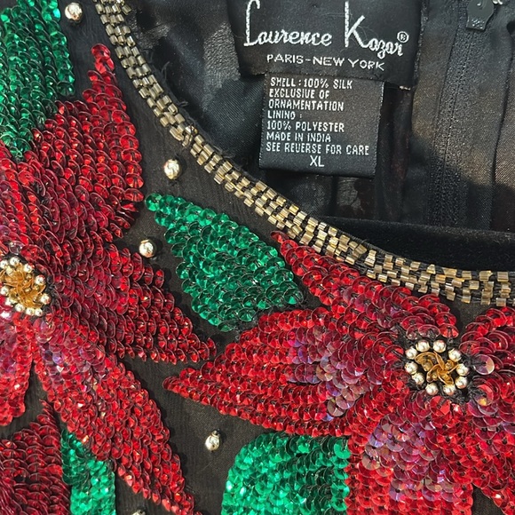 GORGEOUS Vintage Laurence Kazar formal sequined and beaded top. - Picture 3 of 9